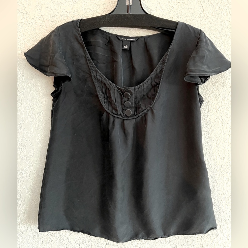 Banana Republic Black Silk Dress Shirt